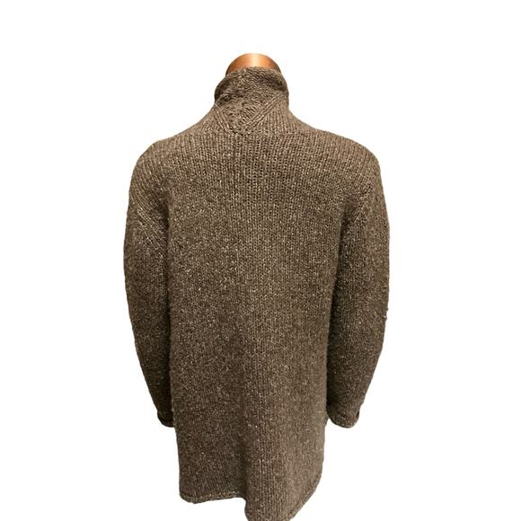 J. Jill Cardigan Open Front Wool Blend Medium Olive Chunky - Picture 2 of 4